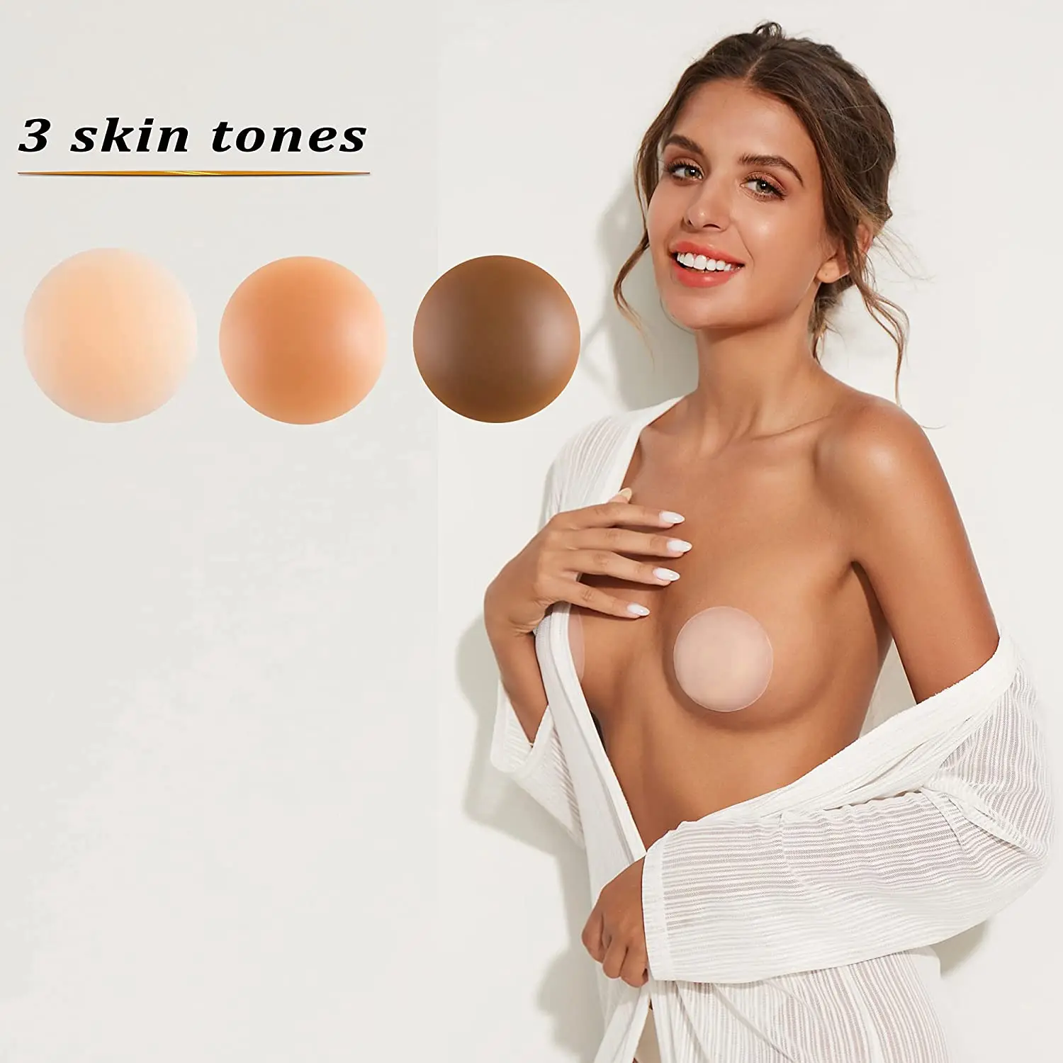 New Brand Reusable and Adhesive Matte Silicone Nipple Covers Round Invisible Pasties for Bikini