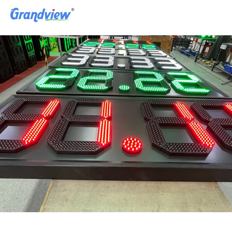 Grandview factory wholesale outdoor remote control yellow digital fuel price signs gas display for gas station