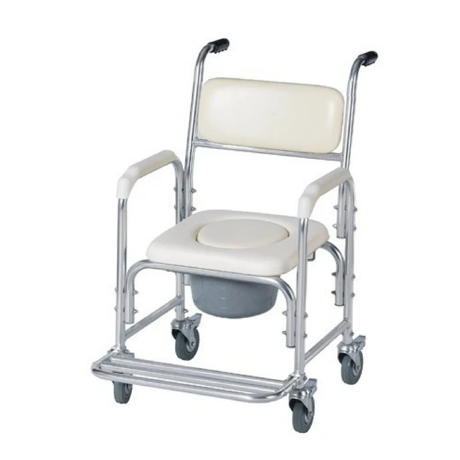 3-in-1 Aluminum Bath Chair Bathroom Commode Wheelchair Shower seat bench toilet Chair for disabled