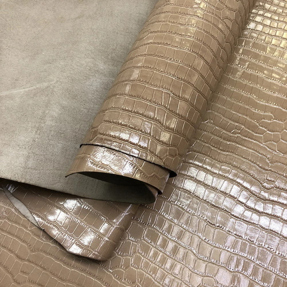 Real Crocodile embossed sheep skin alligator pattern leather for shoes bags jewelry box