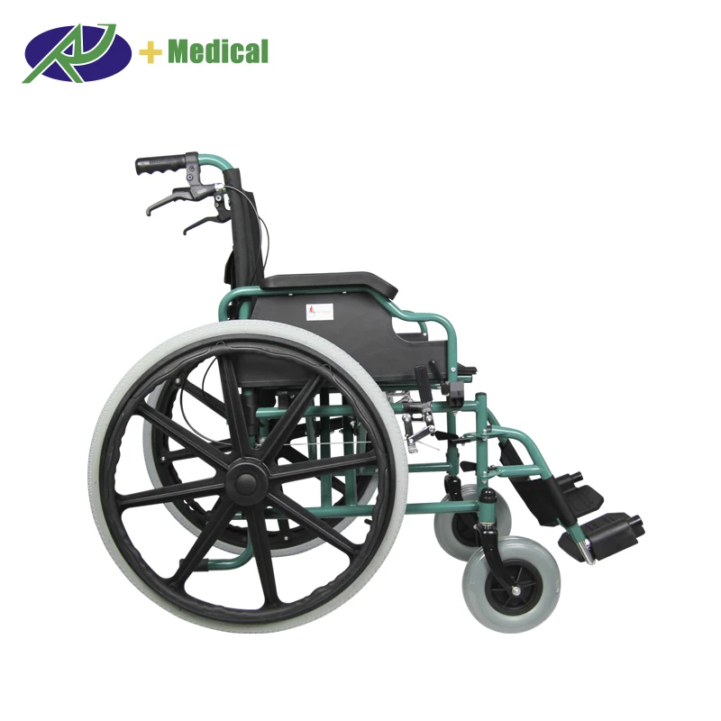 High Quality Medical Used Wheelchair Portable Folding Steel Manual Wheelchair  For Elderly Disabled