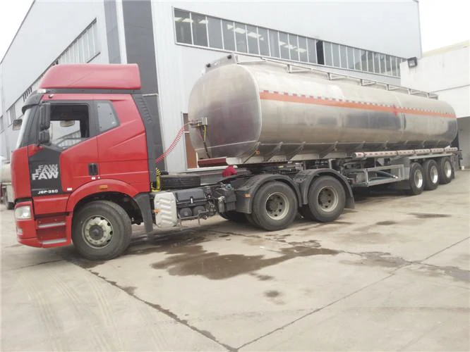 aluminum alloy stainless steel 304 316 food grade vegetable oil truck olive oil transport tanker semi trailer
