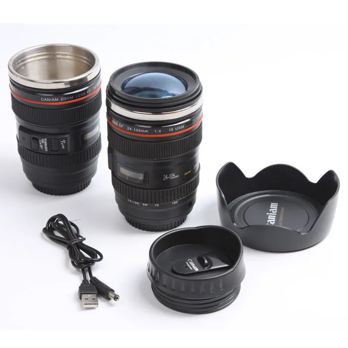 2021 High Quality New Fashion Stainless Steel Coffee Cup Camera Travel Lens Mug