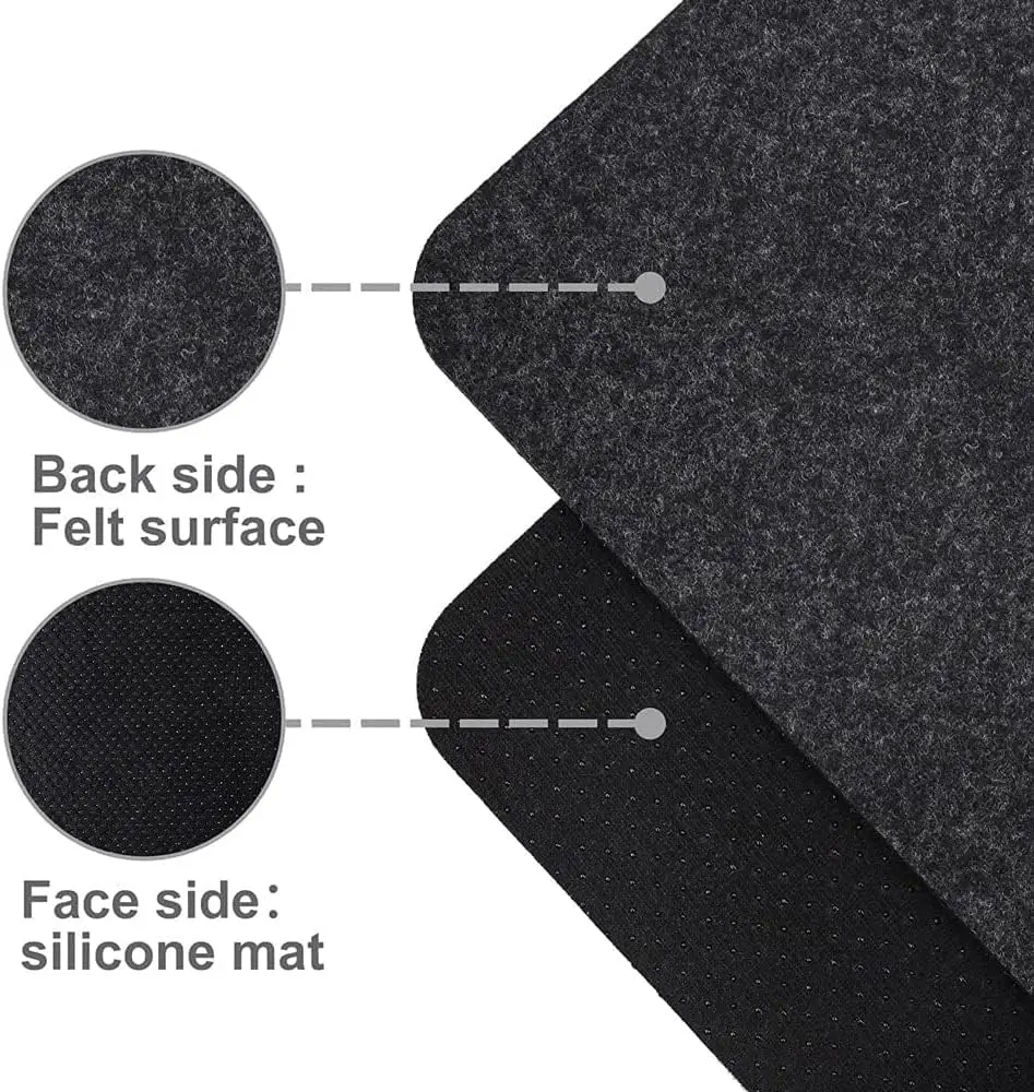 2024 New Design Custom Logo Large Extended Felt Base Desk Mouse Pad Protector Non-slip Writing Mat for Office