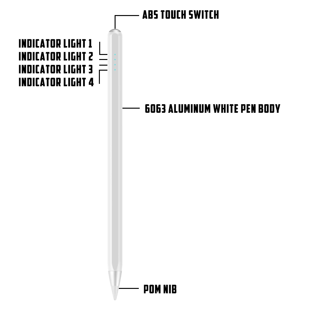 2022 Newest Active Stylus pen high sensitive with palm rejection and tilt function magnetic pencil power display for ipad