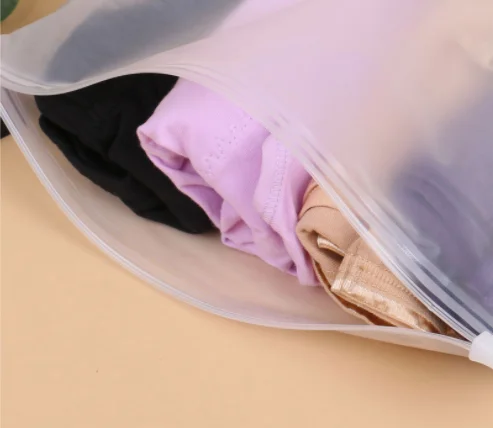 Socks and clothes packaging bags frosted pe zipper bags