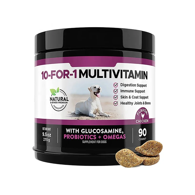 Фирменный пробиотик для собак, мягкие жевательные таблетки 10 в 1, мультивитамин для собак с глюкозамином, рыбное масло для собак, добавка для суставов