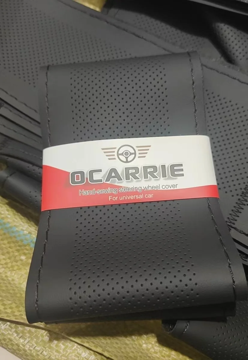 four seasons universal comfortable non skid hand sewing made pu leather vehicle steering wheel cover for car