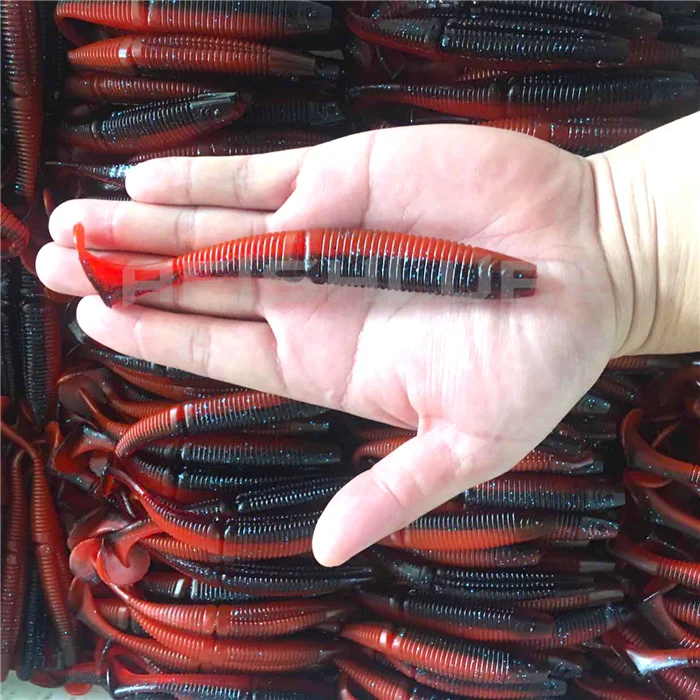 HAWKLURE Fishing worm bait with t tail 120mm 11g  plastic soft fishing grub with paddle tail  soft fishing worm