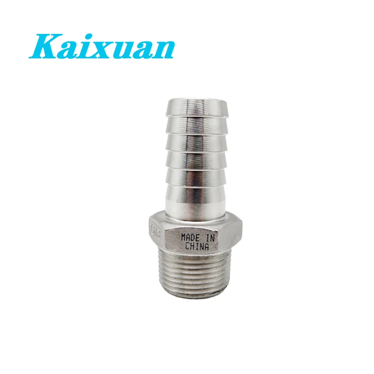 ss304 316 stainless steel Factory supply Stainless Steel Pipe Fittings Hose Barb x NPT Pipe Nipples