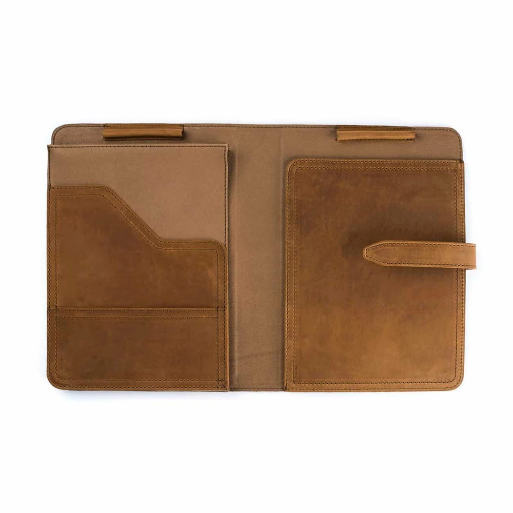 Customized Ideal Gift Letter Size Writing Pad Leather Planner Leather Notebook Cover