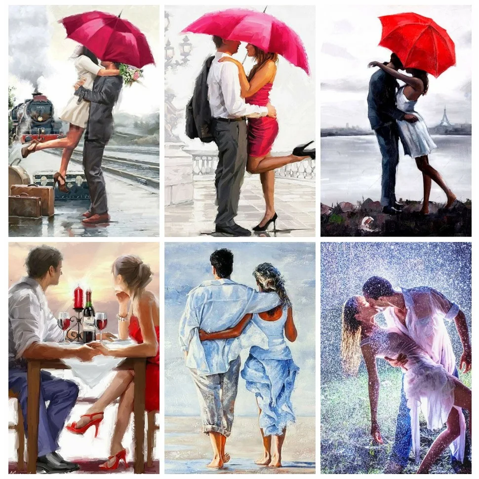 5D DIY Lover Diamond Embroidery Mosaic Portrait Couple Decorations paint by numbers canvas Home Art Full Square Diamond Painting