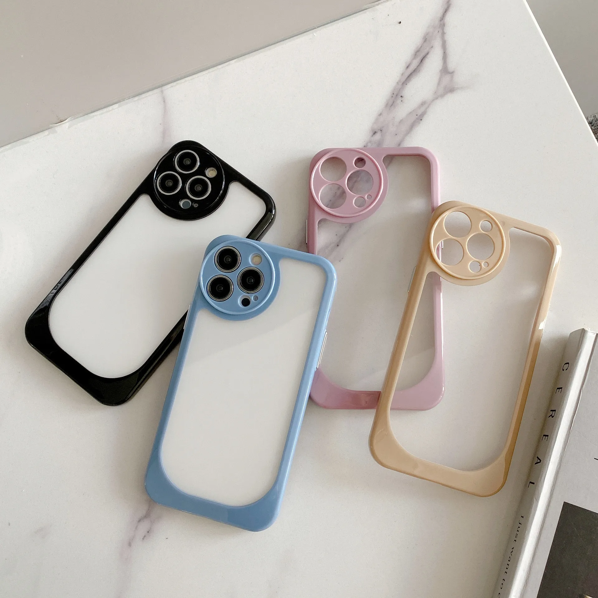 Для iphone 14 pro max прозрачный чехол с цветной рамкой жесткий акриловый высокого качества для iPhone 13 12 11 Бесплатная доставка