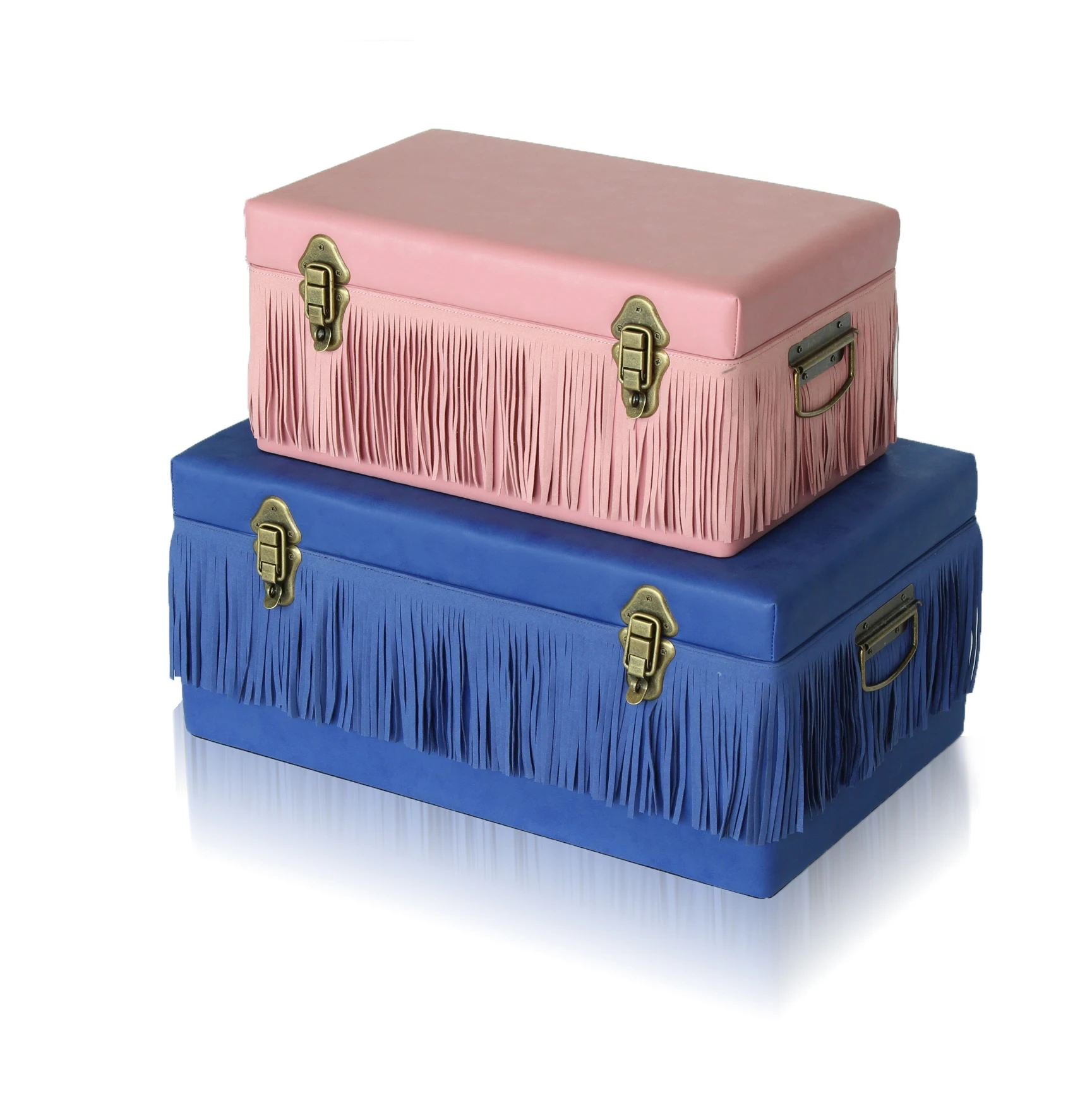 Teco-fabric decorative storage trunk set of 2 pcs