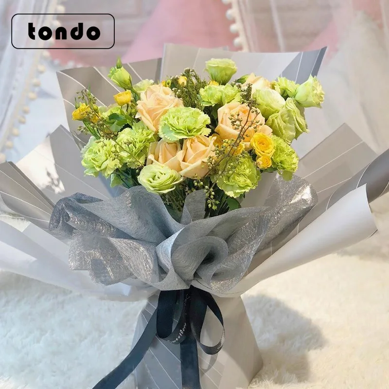 Tondo Premium Metallic  Golden Gift flower  Wrapping packaging Paper for flowers bouquet