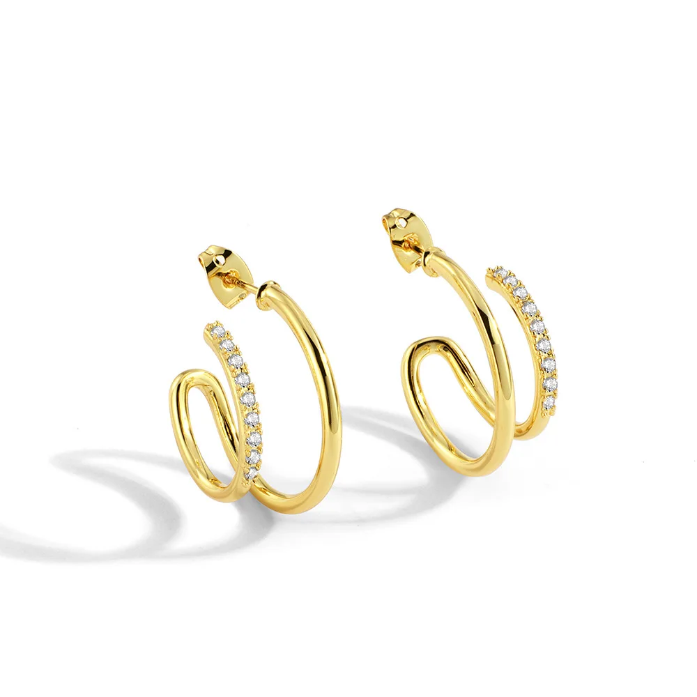 2022 Trendy Earring 18K Gold Plated Hollow Geo Cut Hoop Earring Big  Earrings Wholesale