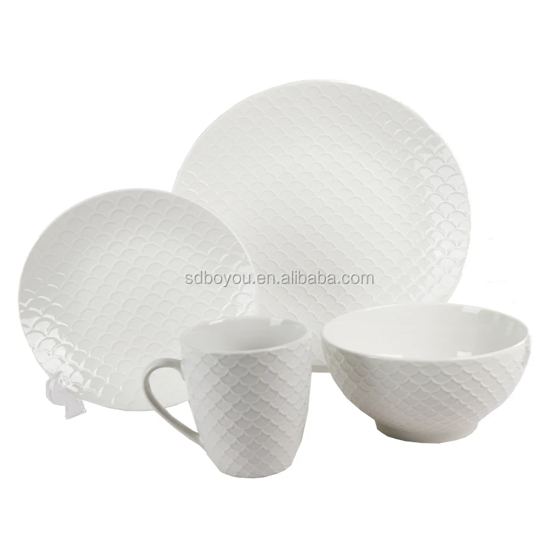 Japan style Wholesale Hot sale popular High quality  ceramic tableware set embossed style