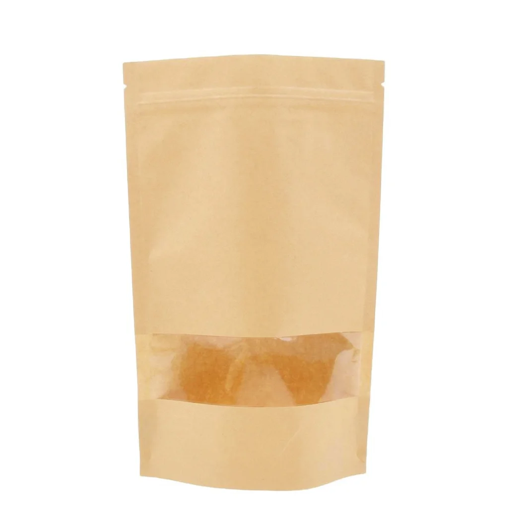 Custom Zip Lock Resealable Sealed Die Cut Paper Stand up Pouch 100% Biodegradable Compostable Bags