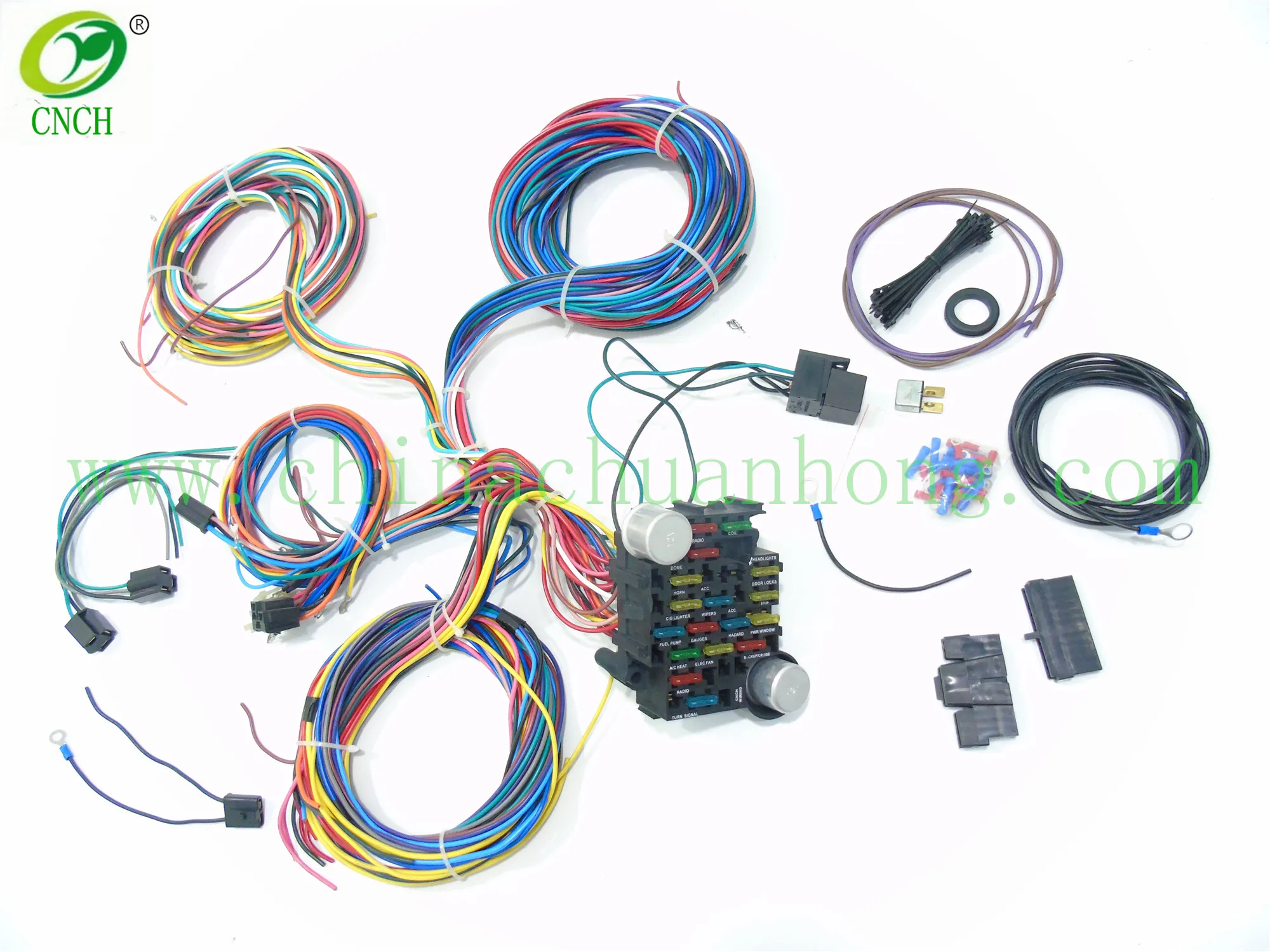 Universal 21 Circuit Wiring Harness For CHEVY MOPAR FORD JEEP HOTRODS