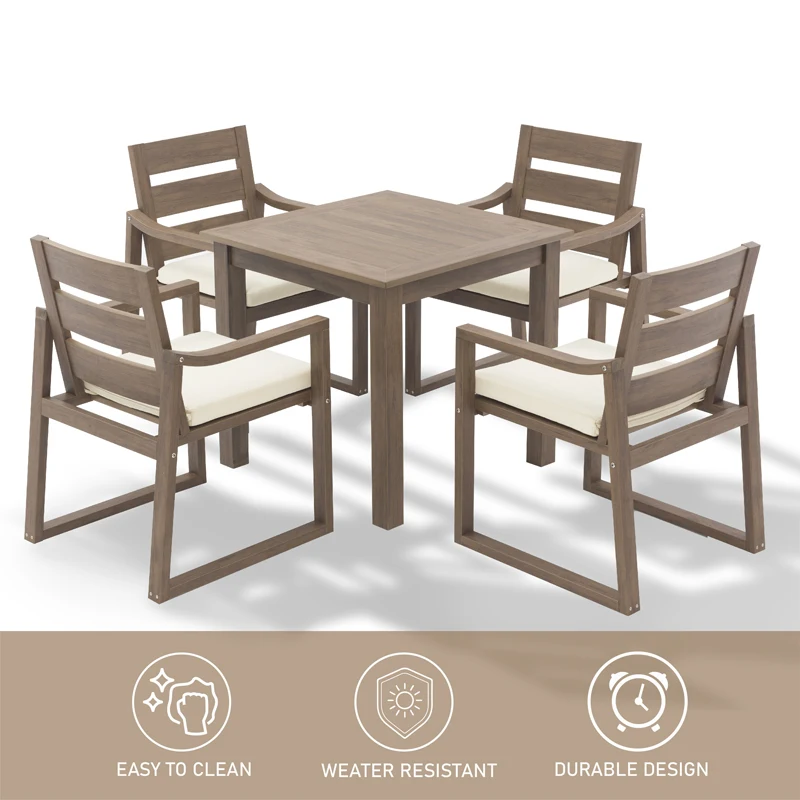 Modern nordic dining room 4 chairs furniture Plastic Wooden chair dining table and chair set