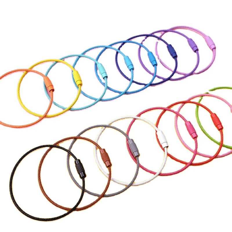Multifunctional Amazon Hot Sale Car Colored Metal Key Chain Stainless Steel Wire Keychains for DIY Making
