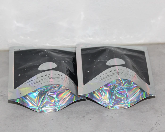 5.5OZ bath salts packaging custom printed stand up zipper bag laser packaging bag