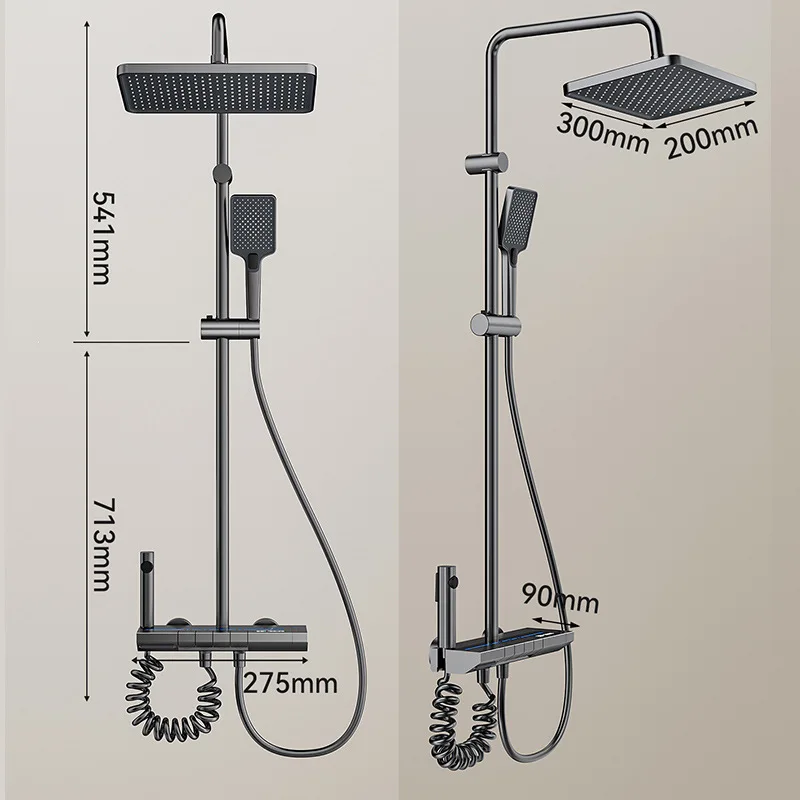 Modern Smart Showers High Pressure Bathroom Shower Faucet Digital Display Intelligent Multi-function Shower Mixer Set System