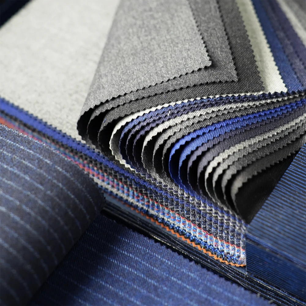 100% -Wool Spot Goods Worsted Merino Luxury Wool/Polyester Italian Suiting Fabric Suiting Fabric Men Suits