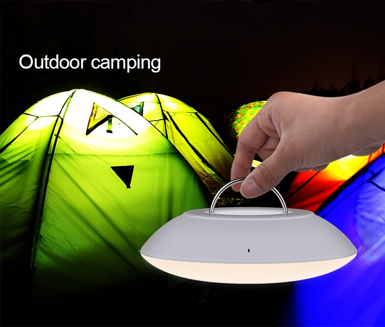 Portable hanging led camping lights wireless speaker