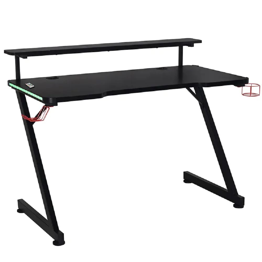 High Quality Modern Home Furniture RGB LED Lights Computer PC Gamer Gaming Table  Computer Desk  Gaming Desk