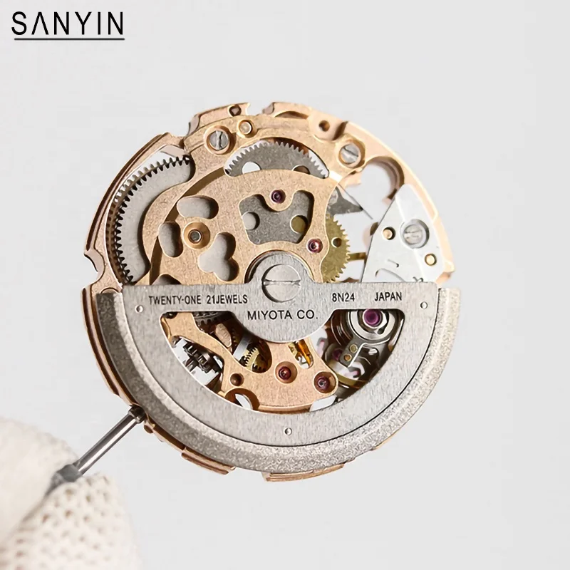 SANYIN Custom Color Modify Mechanical Movement Automatic 8N24 Watch Movement Japan Movement