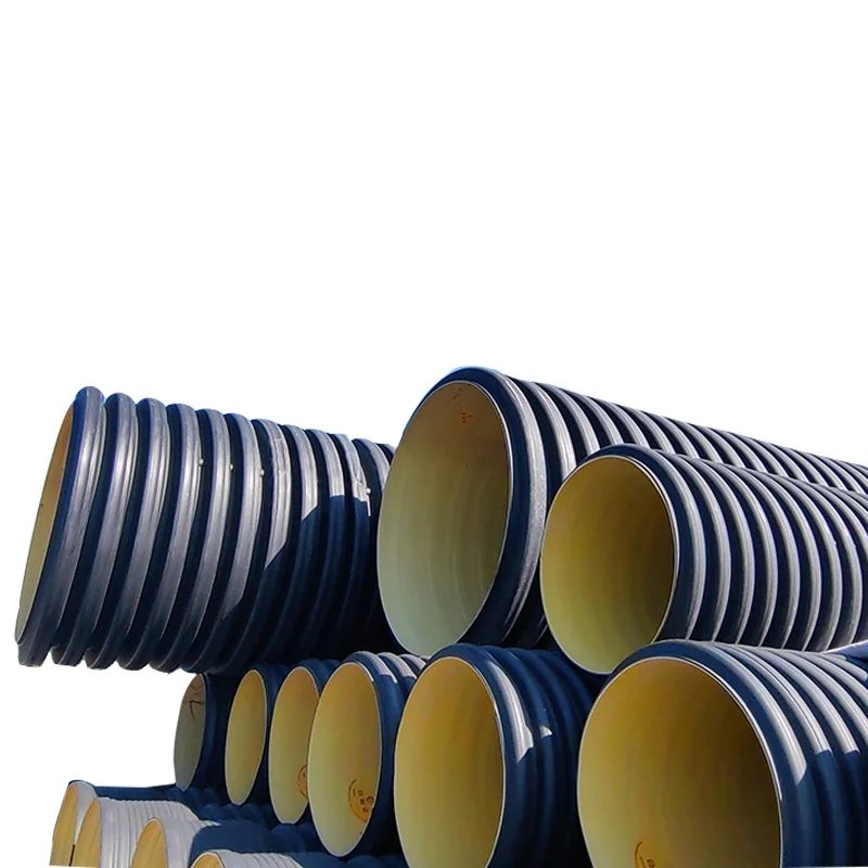 8 дюймов PE100 черный Hdpe с двойными стенками внутренняя желтая гофрированная труба формованный полиэтиленовый дренаж для орошения воды