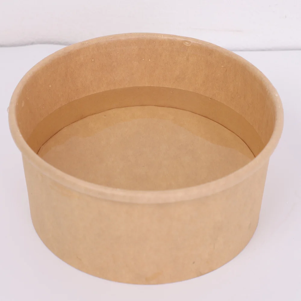 Kraft Paper Lid Takeaway Packaging Bowls Food Grade Paper Soup Cup with Cover Packaging