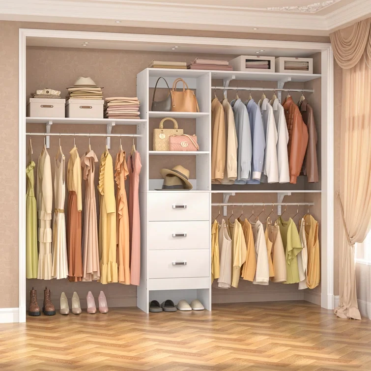 hot selling product wardrobe cabinet wardrobe bedroom furniture with Adjustable Shelves Walk in closet bedroom wardrobe