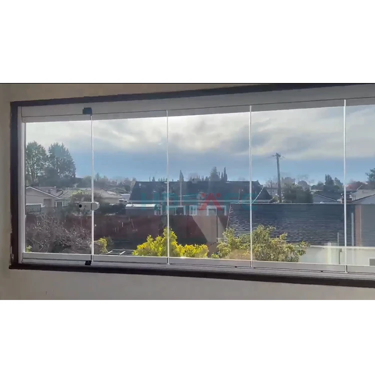 HDSAFE Waterproof Residential Glass Window for House Tempered Glass Aluminum Sliding Windows and door system balcony fold window