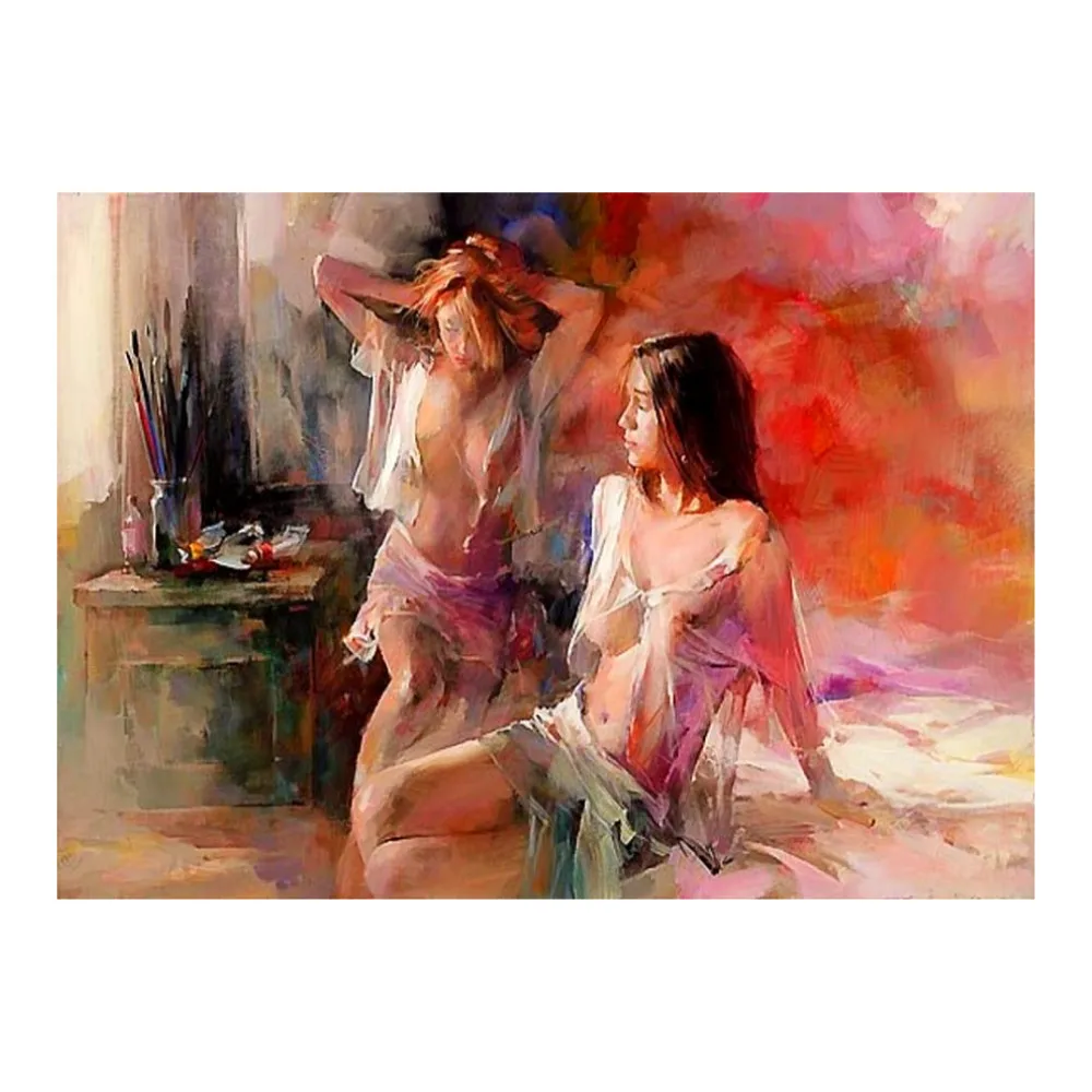 Hot selling sexy nude lady artistic impressions wall decorative oil paintings