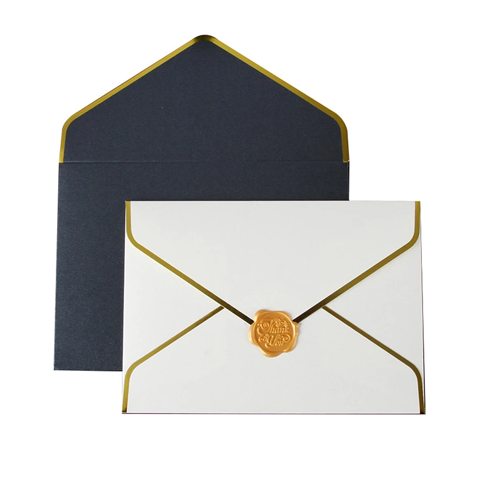 Hot selling small black blank cards with envelopes without text envelope packaging for business card