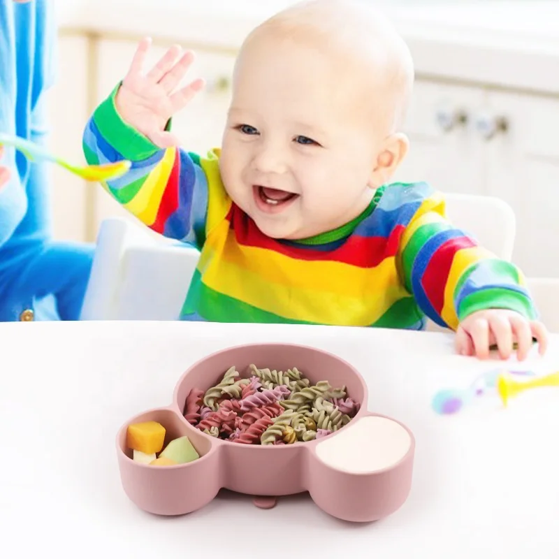 Wellfine New Design Food Grade Baby Plates and Bowls Kids Dining Feeding Bowl Custom Silicone Baby Suction bowl
