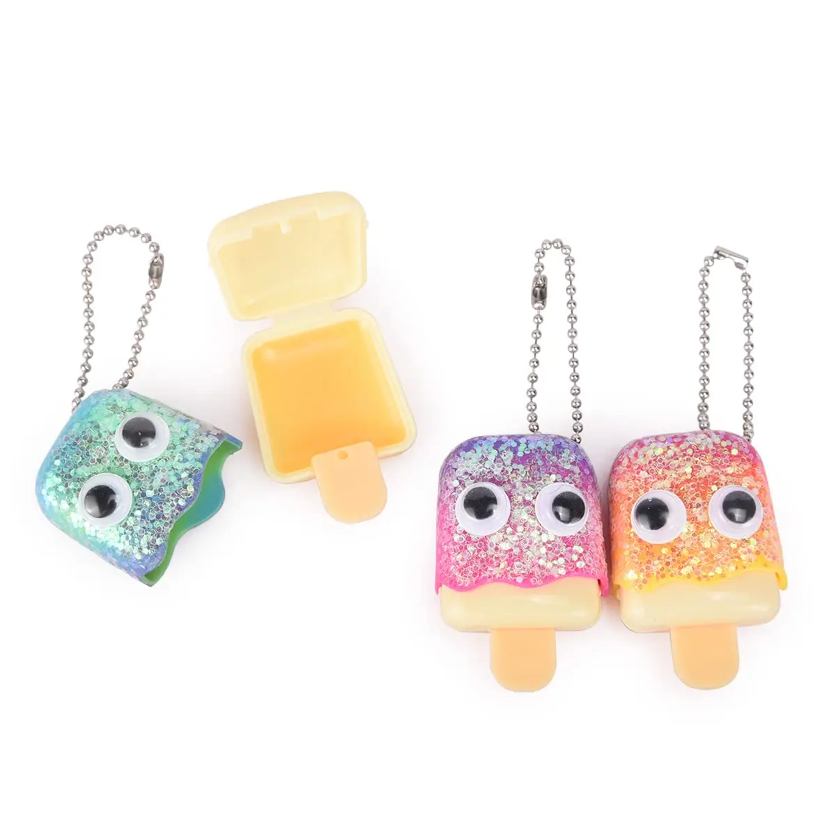 Glitter toy for kids care set with suitcase fruity flavors lip gloss wholesale bulk