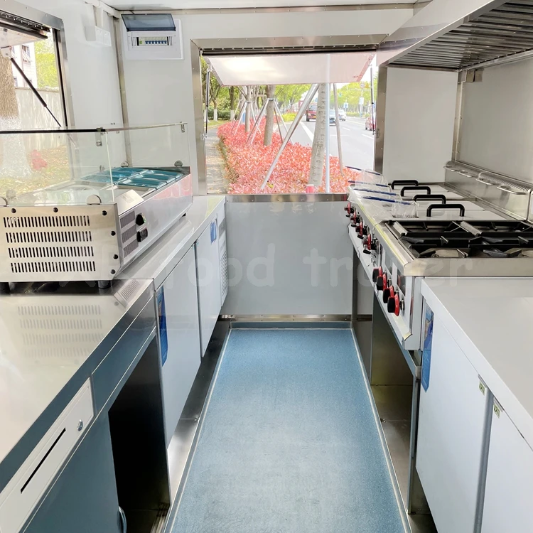 Restaurant Equipment Wheat Mill Food Truck Pizza Trailer Fully Loaded Wheat Flour Mobile Restaurant Cheapest 8.5 by 22