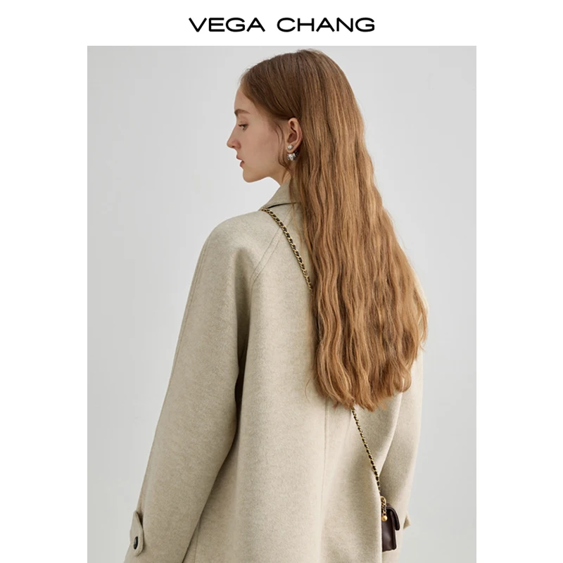 VEGA CHANG 2024 Лидер продаж зимнее пальто на заказ длинное Элегантная куртка повседневное модная твидовая для женщин