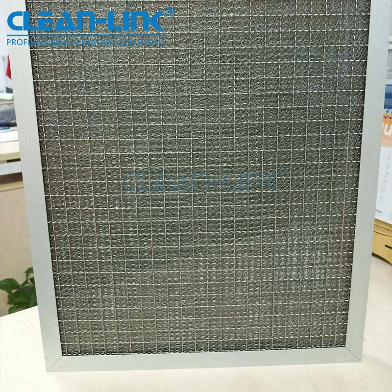 Long life service washable Aluminum Mesh Pleated Panel oil mist air filter