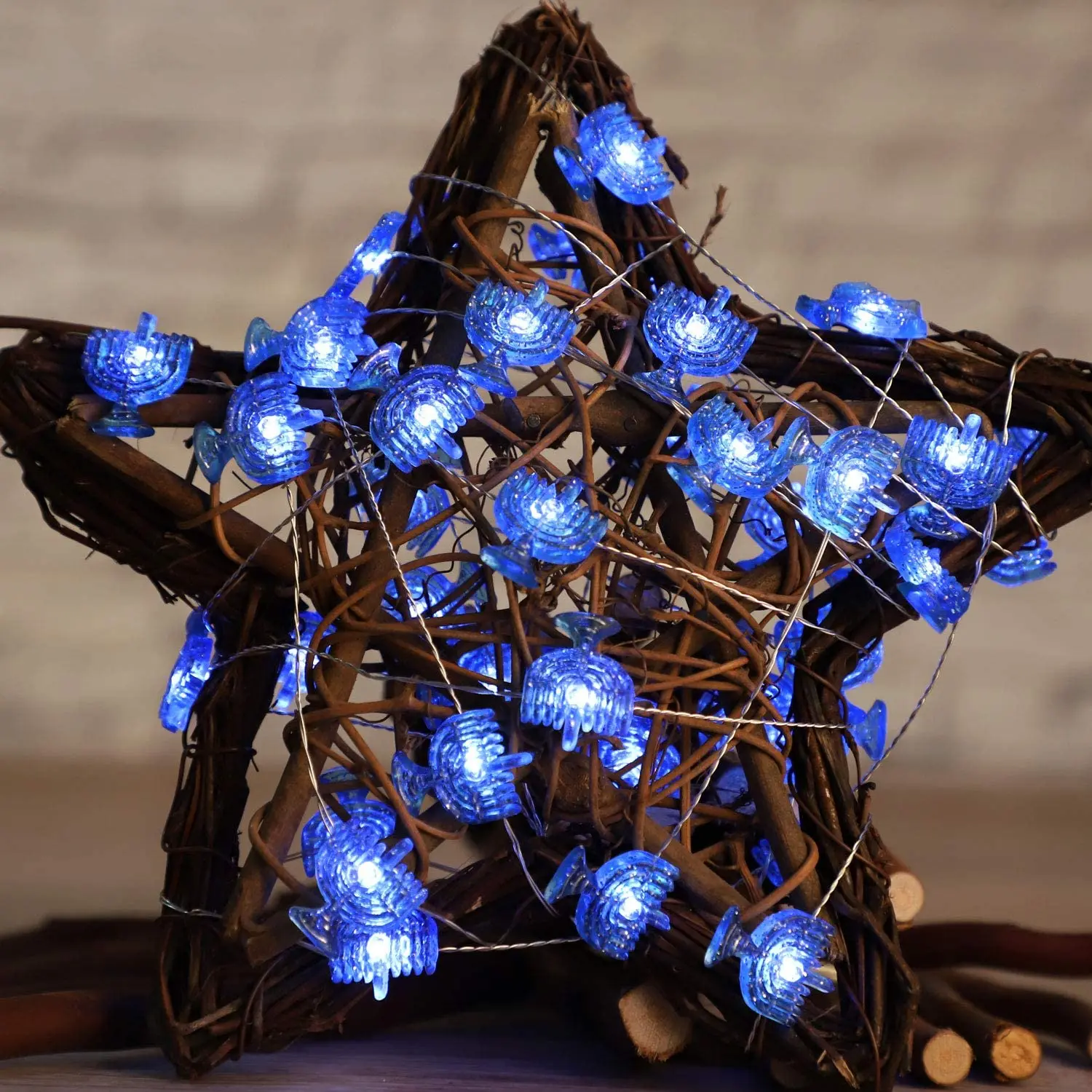 Nicro Night Light Festival Lamp Chanukah Decorative Electric LED String Twinkle Light Hanukkah Menorah Jewish Bedroom Decoration