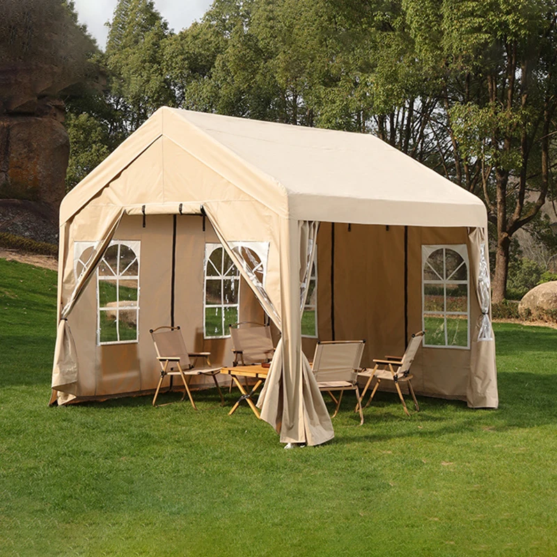 Outdoor Gazebos with Window Simulation Church Windows Curtains for Pop-up Canopy Portable Activities Tent