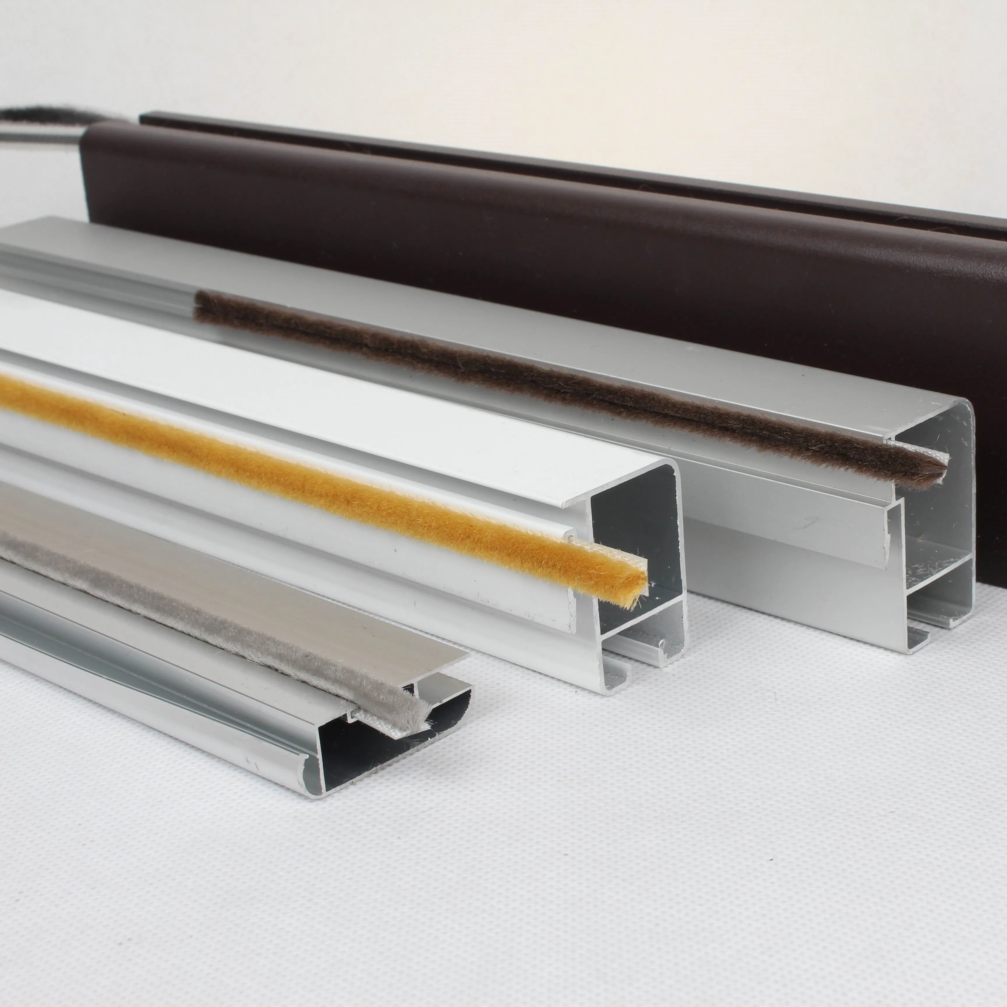 Household Window Door protection Wool Pile Self-adhesive Aluminum Bottom Felt Sealing Strip