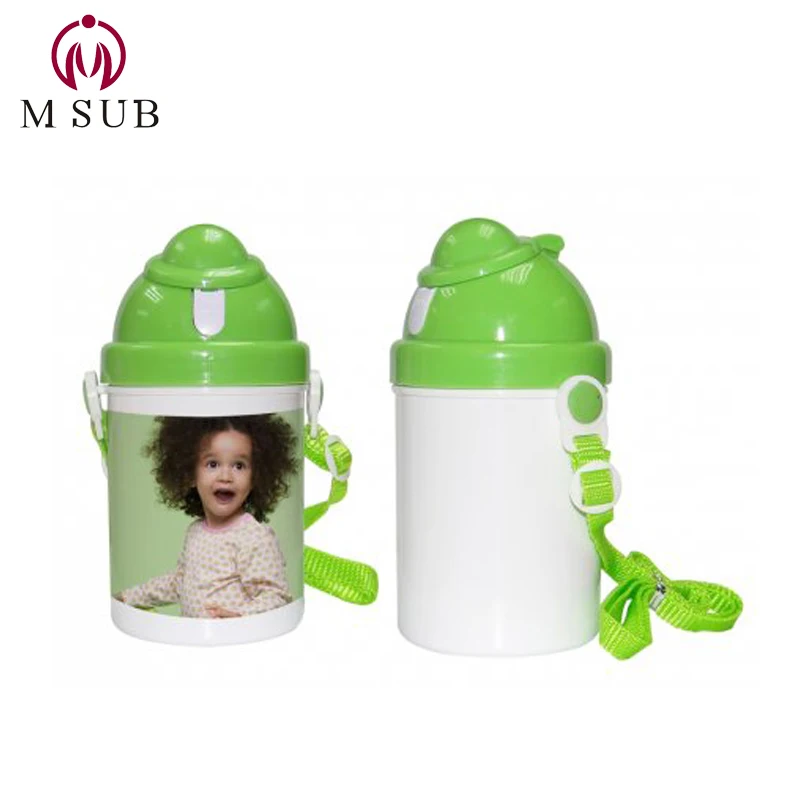 
Safe promotion drinkwares sublimation plastic water bottle for kids with straw lid 