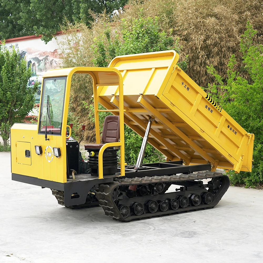 fruit bin dumper 4 ton forward tipping crawler dumper with shovel made in china