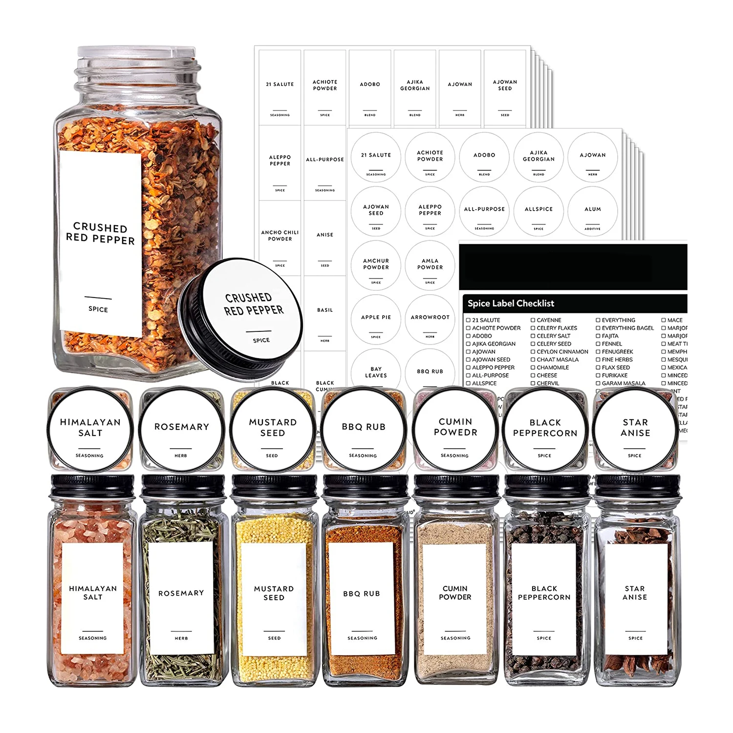 Контейнеры для приправ на заказ Водонепроницаемая кухонная кладовая этикетка стеклянные банки для специй этикетка наклейка
