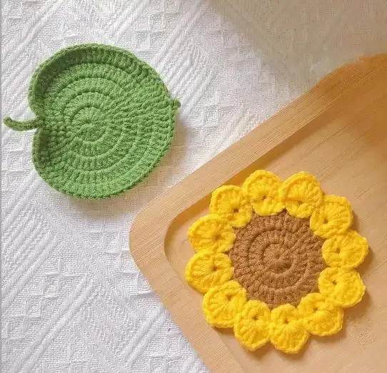 Cat Butt Coasters Funny Drink Mat Handmade Crochet Cup Coaster Absorbent Coasters for Home Office Decor