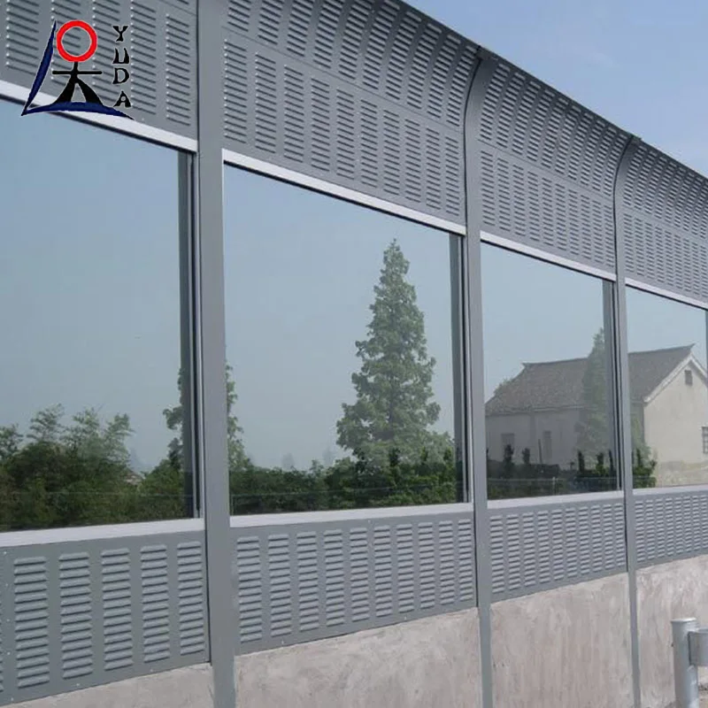 Outdoor traffic sound barrier sheet panels highway noise absorbing fence transparent noise barrier fencing